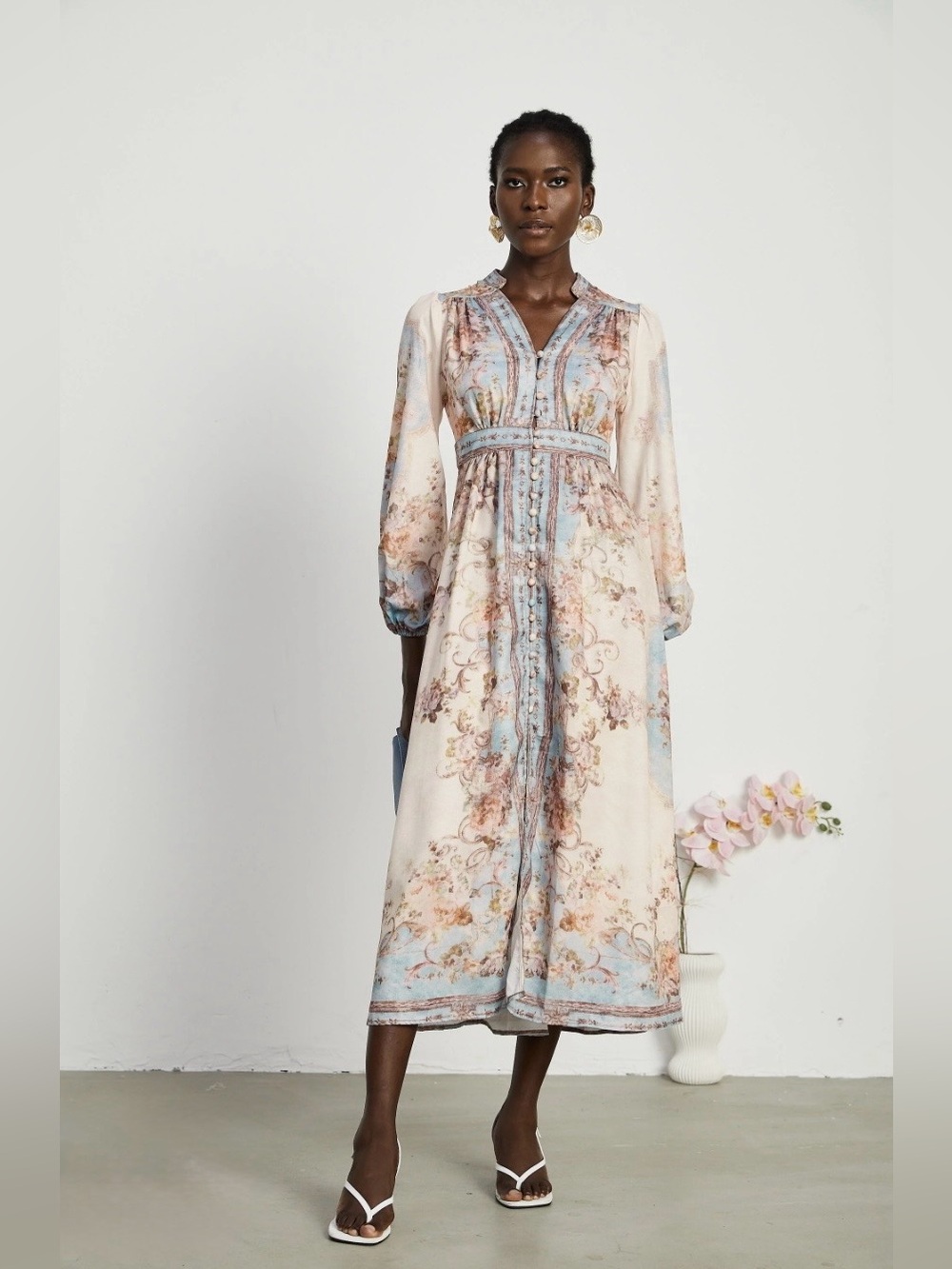 Miss Rosier Floral Midi Dress